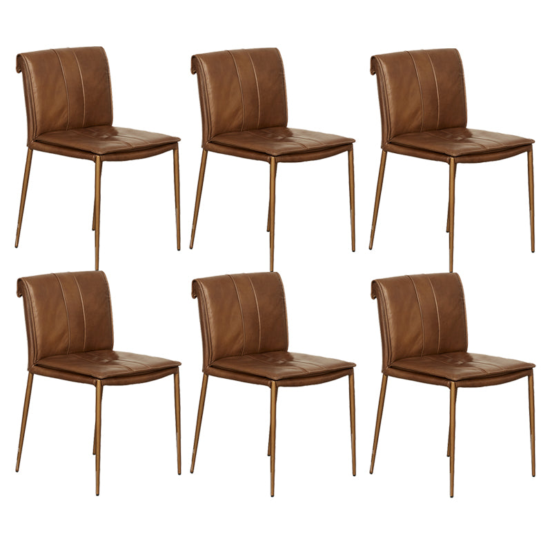 Modern Style Side Chair Upholstered Dining Chair with Metal Base