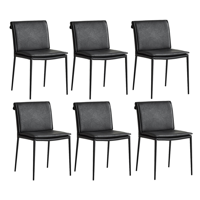 Modern Style Side Chair Upholstered Dining Chair with Metal Base