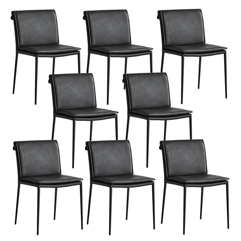 Modern Style Side Chair Upholstered Dining Chair with Metal Base