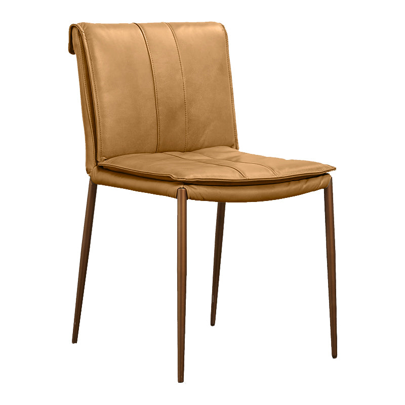 Modern Style Side Chair Upholstered Dining Chair with Metal Base