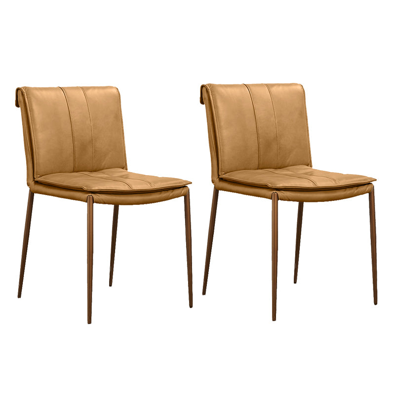 Modern Style Side Chair Upholstered Dining Chair with Metal Base