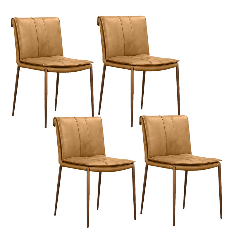 Modern Style Side Chair Upholstered Dining Chair with Metal Base