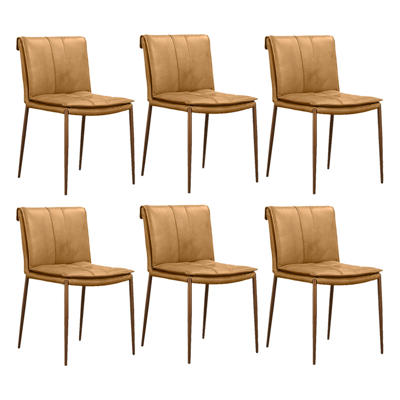Modern Style Side Chair Upholstered Dining Chair with Metal Base
