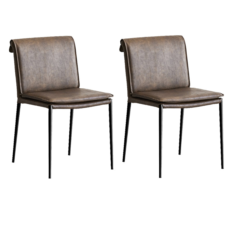 Modern Style Side Chair Upholstered Dining Chair with Metal Base