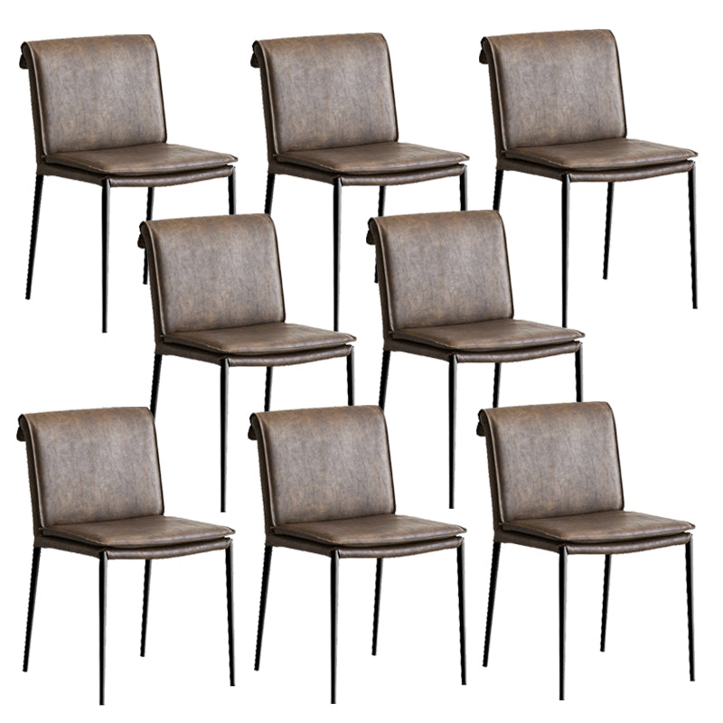 Modern Style Side Chair Upholstered Dining Chair with Metal Base