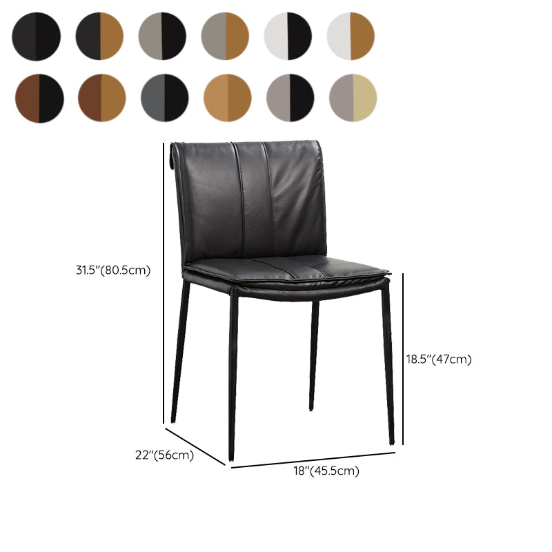 Modern Style Side Chair Upholstered Dining Chair with Metal Base