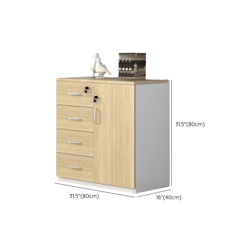 Nordic Storage Filing Cabinet Wooden Frame Locking Filing Cabinet