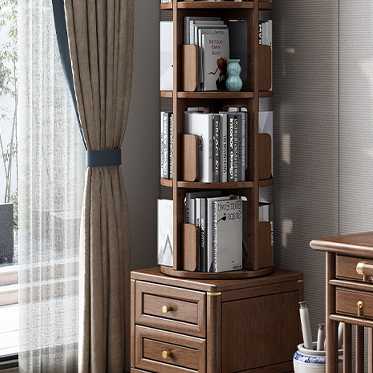 Minimalistic Wooden Accent Chest Living Room Chest with Shelves in Dark Brone