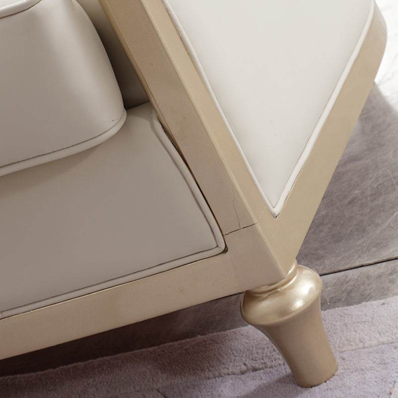 Glam No Distressing Single Cushion Seat Genuine Leather Sofa