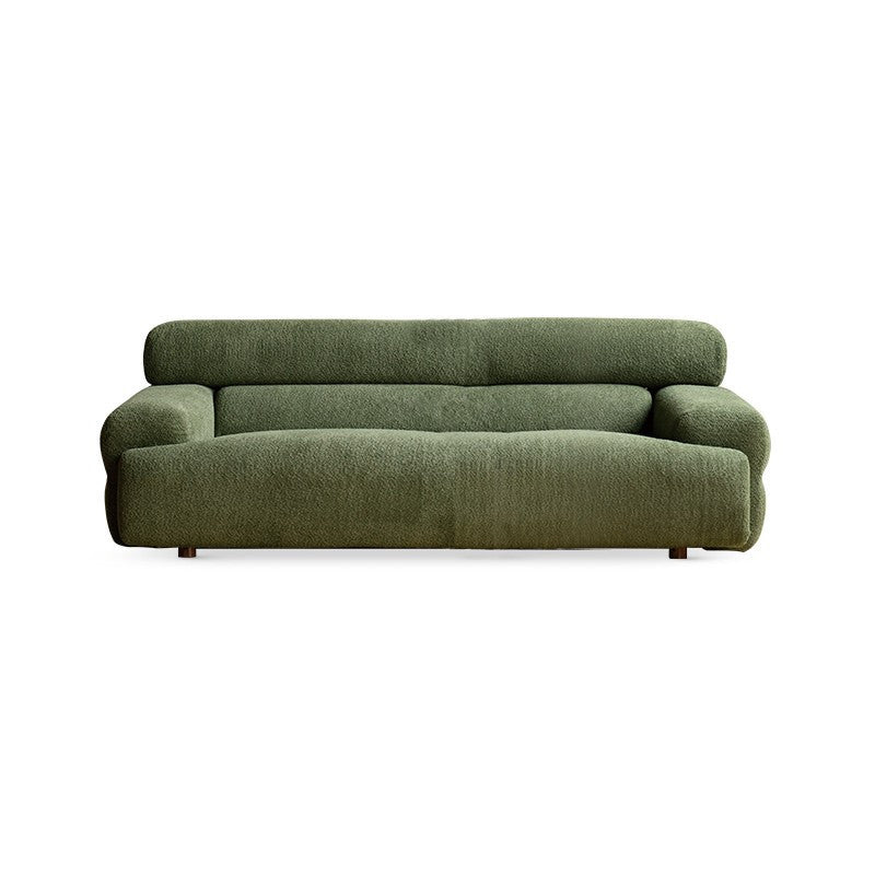 Tight Seat Foam Solid Color Wood Recessed Arm Sofa for Living Room