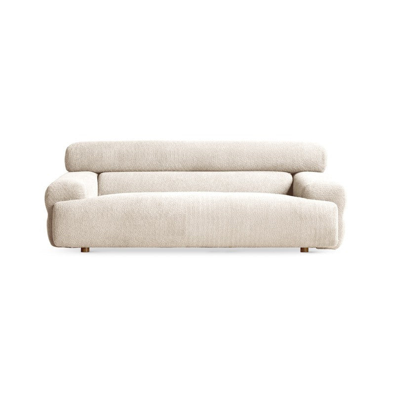 Tight Seat Foam Solid Color Wood Recessed Arm Sofa for Living Room
