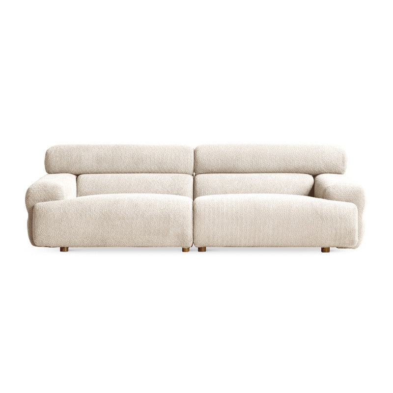 Tight Seat Foam Solid Color Wood Recessed Arm Sofa for Living Room