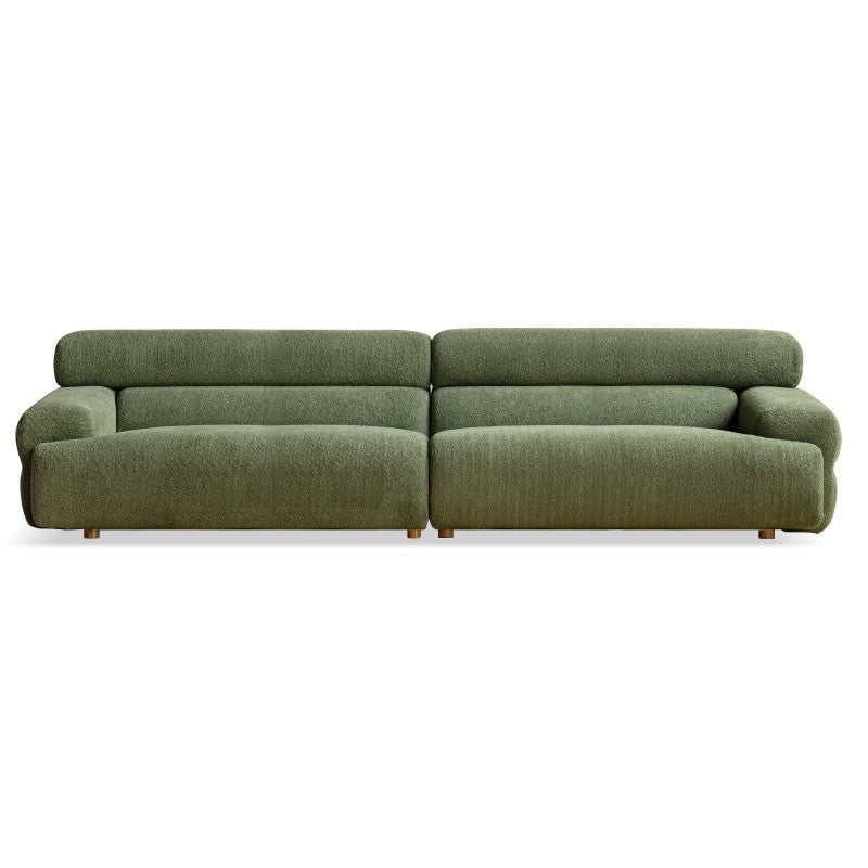 Tight Seat Foam Solid Color Wood Recessed Arm Sofa for Living Room