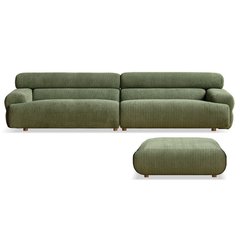 Tight Seat Foam Solid Color Wood Recessed Arm Sofa for Living Room