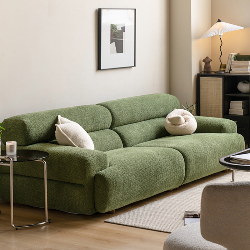 Tight Seat Foam Solid Color Wood Recessed Arm Sofa for Living Room