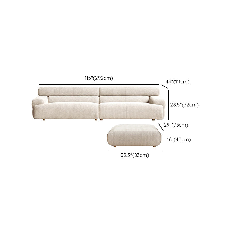 Tight Seat Foam Solid Color Wood Recessed Arm Sofa for Living Room