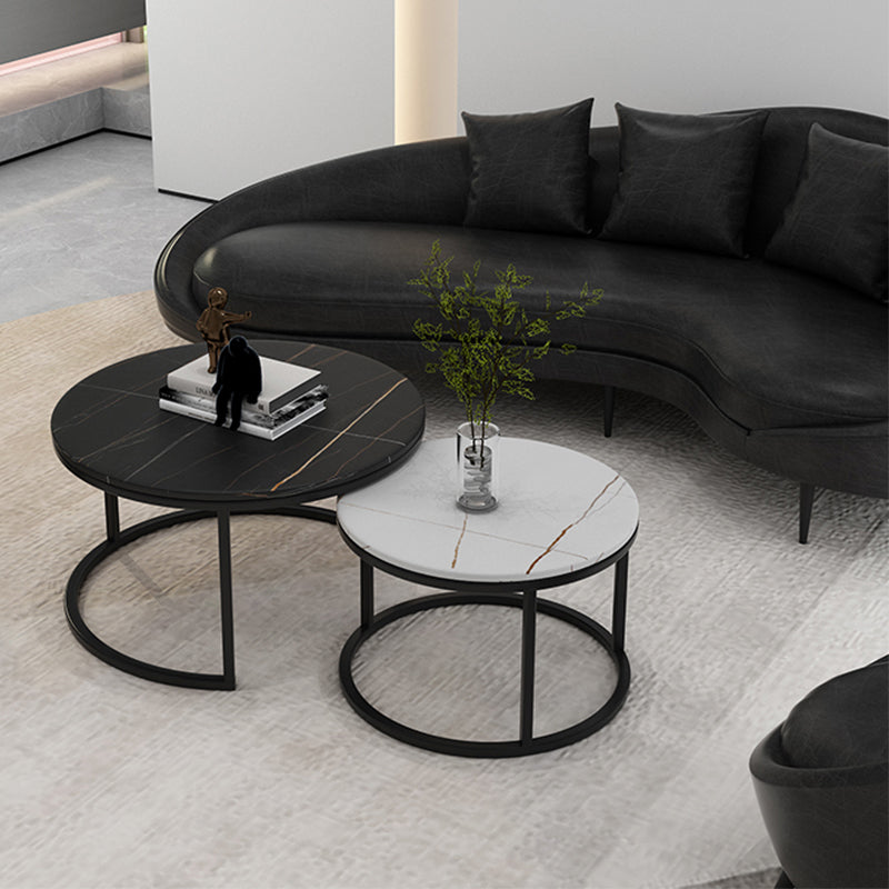Contemporary Faux Leather Sloped Arm Sofa in Black For Living Room