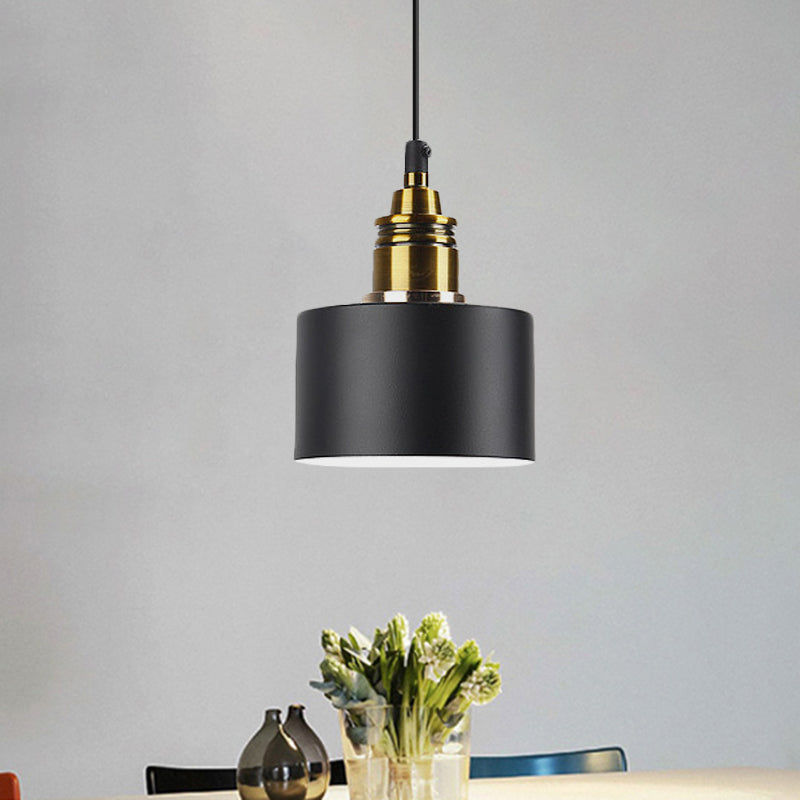 Monochrome Round Shade Hanging Light 1 Light Modern Aluminum Pendant Light for Study Room