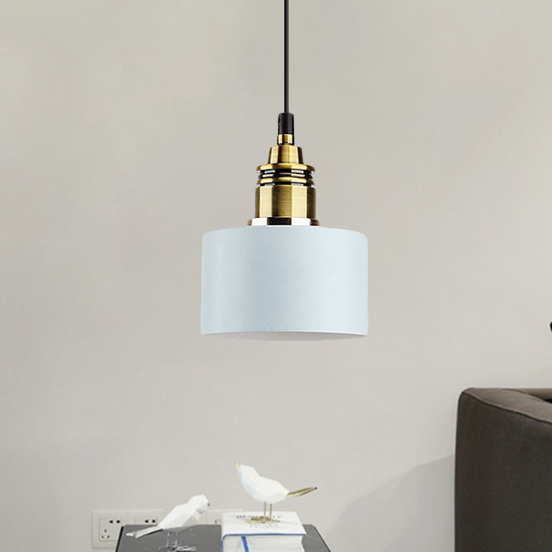 Lámpara de colgante redonda de 5 "/12" de ancho Macaron Macaron Metal Metal Lighting con enchufe de latón para corredor