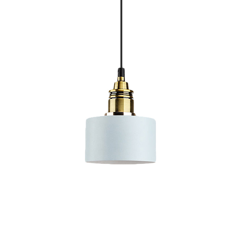 Lámpara de colgante redonda de 5 "/12" de ancho Macaron Macaron Metal Metal Lighting con enchufe de latón para corredor