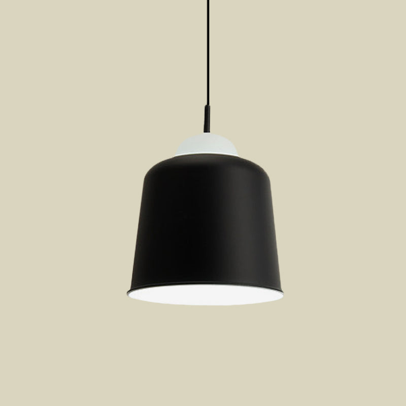 Luz de suspensión de metal luz simple estilo simple lámpara colgante de estudio negro/gris/blanco para sala de estudio
