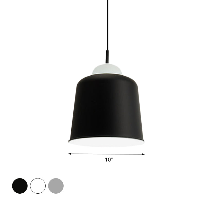 Luz de suspensión de metal luz simple estilo simple lámpara colgante de estudio negro/gris/blanco para sala de estudio