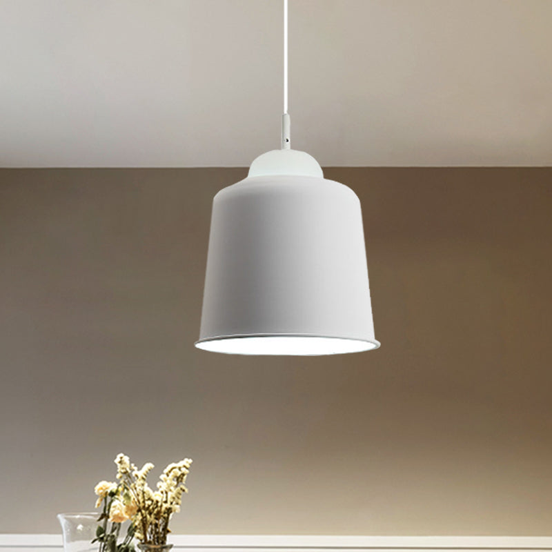 Luz de suspensión de metal luz simple estilo simple lámpara colgante de estudio negro/gris/blanco para sala de estudio