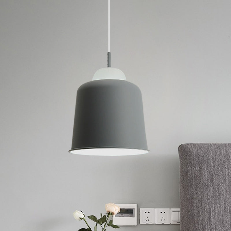 Luz de suspensión de metal luz simple estilo simple lámpara colgante de estudio negro/gris/blanco para sala de estudio