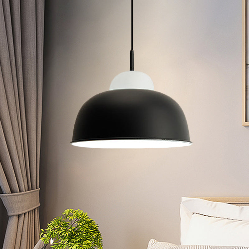 Luz de suspensión de metal luz simple estilo simple lámpara colgante de estudio negro/gris/blanco para sala de estudio