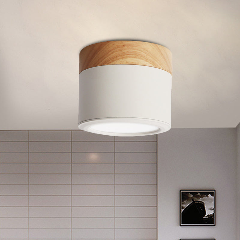 Bathroom Hallway Round Flush Mount Light Acrylic Macaron Loft Small Green/Grey/White Ceiling Lamp