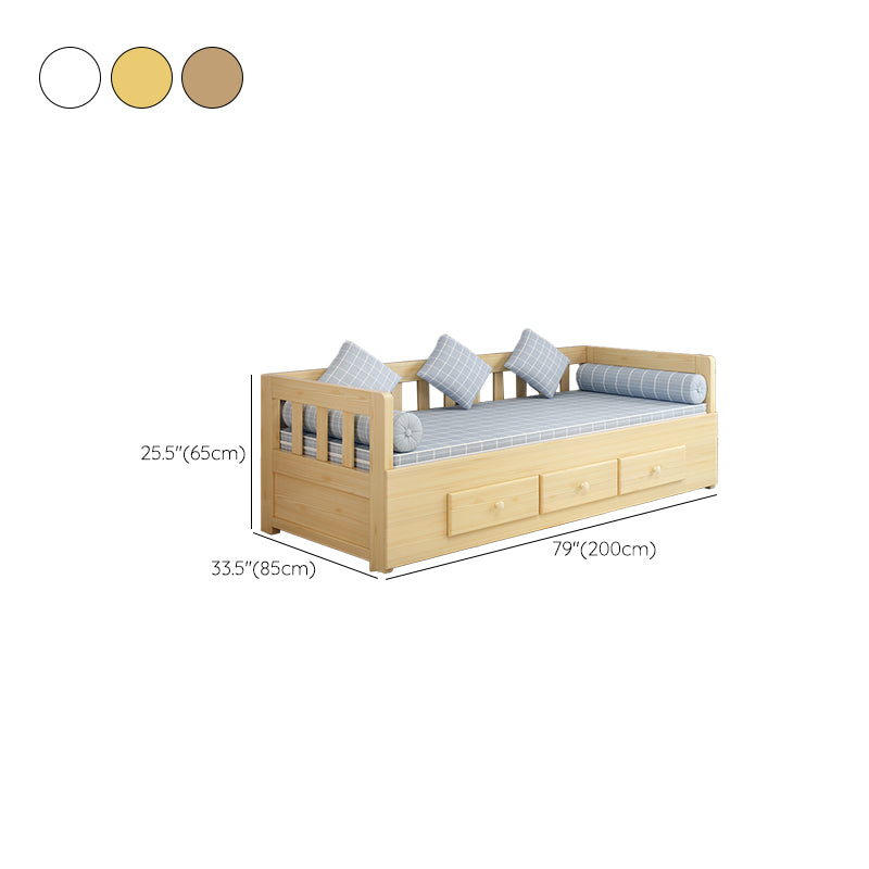 Scandinavian Detachable Mattress Sofa Bed Solid Wood Sleeper Sofa