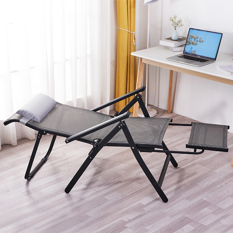 Modern Metal Single Ergonimic Recliner with Pillow Adjustable Solid Color