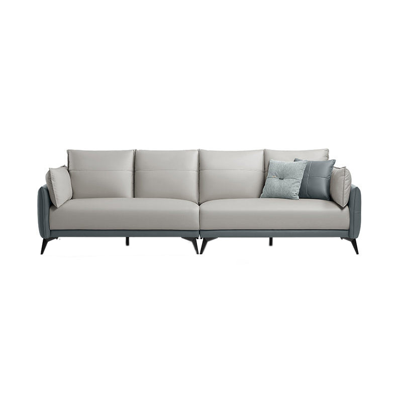 No Distressing Solid Color Scratch Resistant Leather Sofa for Living Room