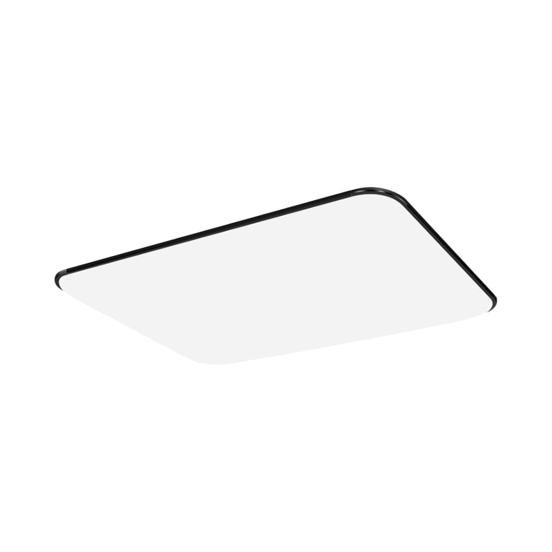 Rectangular Flushmount Lighting Simple Stylish LED Acrylic Ceiling Light Fixture in White for Bedroom, 25.5"/32" Diameter