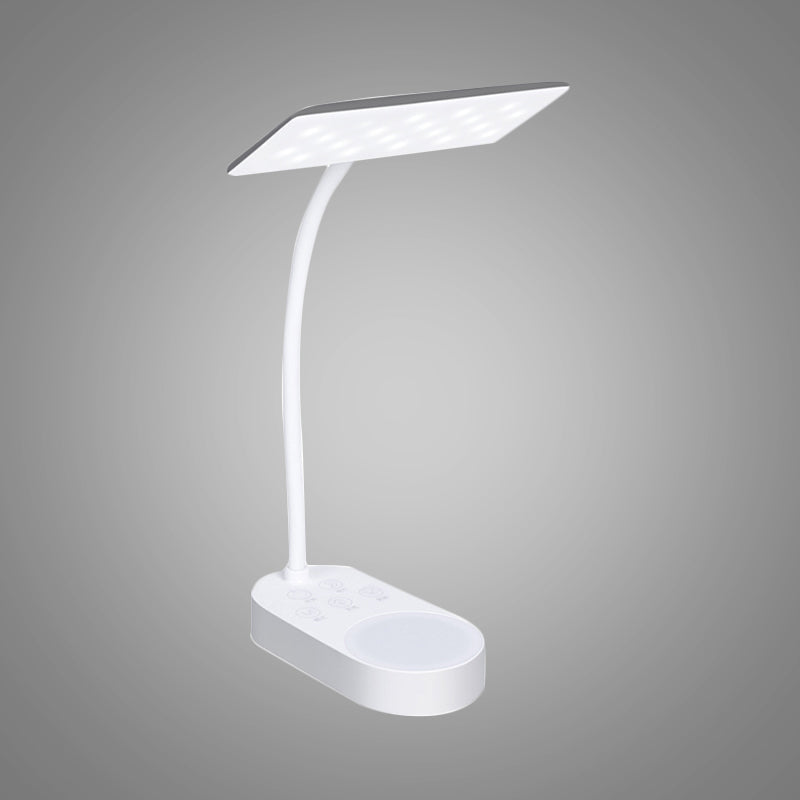 White Rectangular Panel Shade Desk Lamp Modern Simple LED Reading Light for Bedside