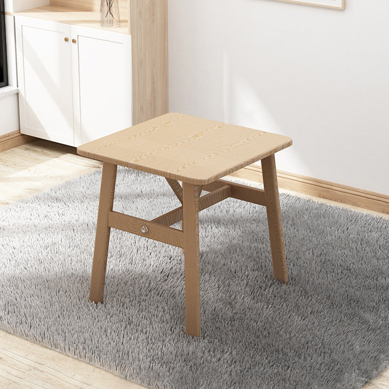 Square Dining Table Modern Plastic Tabletop with Metal Trestle Base
