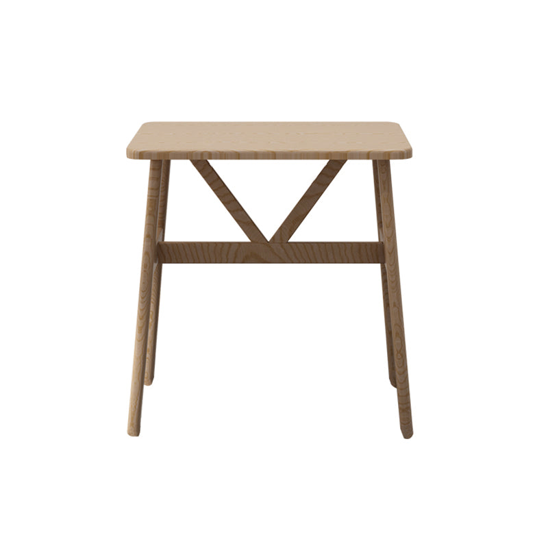 Square Dining Table Modern Plastic Tabletop with Metal Trestle Base