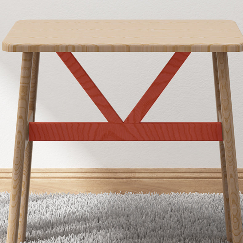 Square Dining Table Modern Plastic Tabletop with Metal Trestle Base