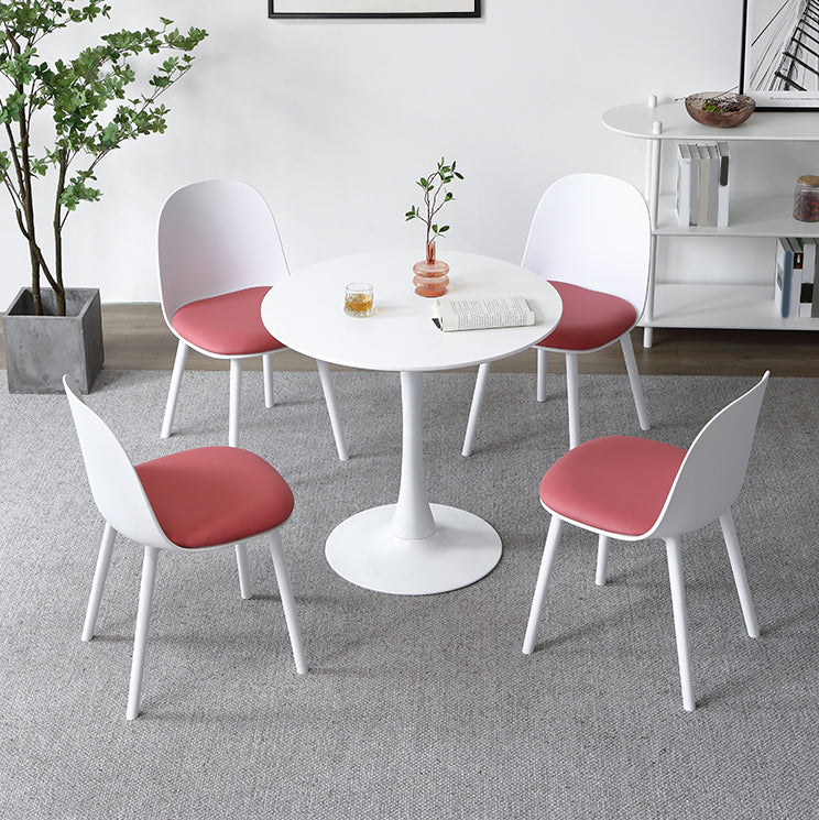 Minimalist Round Wood Dining Table with Tulip Style for 4 People