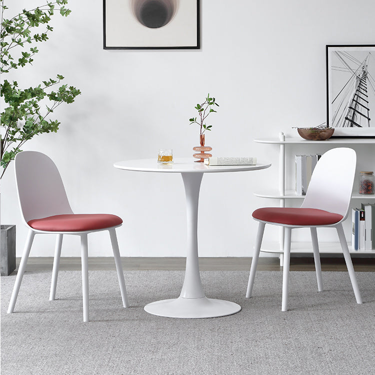 Minimalist Round Wood Dining Table with Tulip Style for 4 People