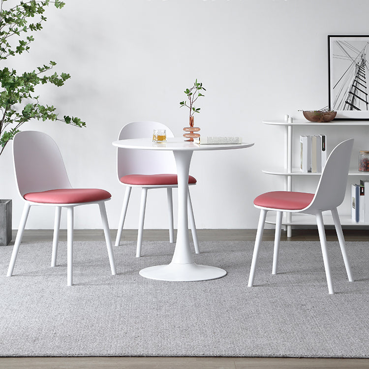 Minimalist Round Wood Dining Table with Tulip Style for 4 People