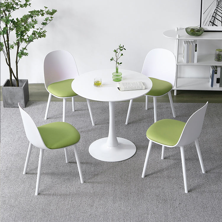 Minimalist Round Wood Dining Table with Tulip Style for 4 People