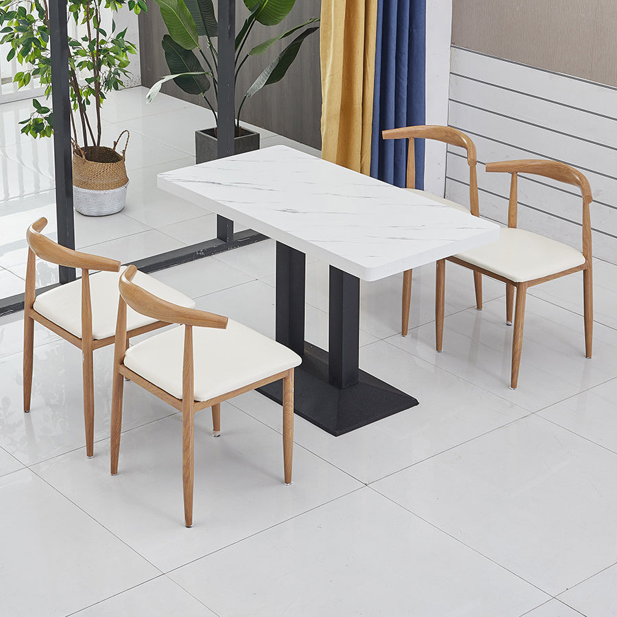 Modern Wooden Dining Room Table with Metal Legs for Living Room