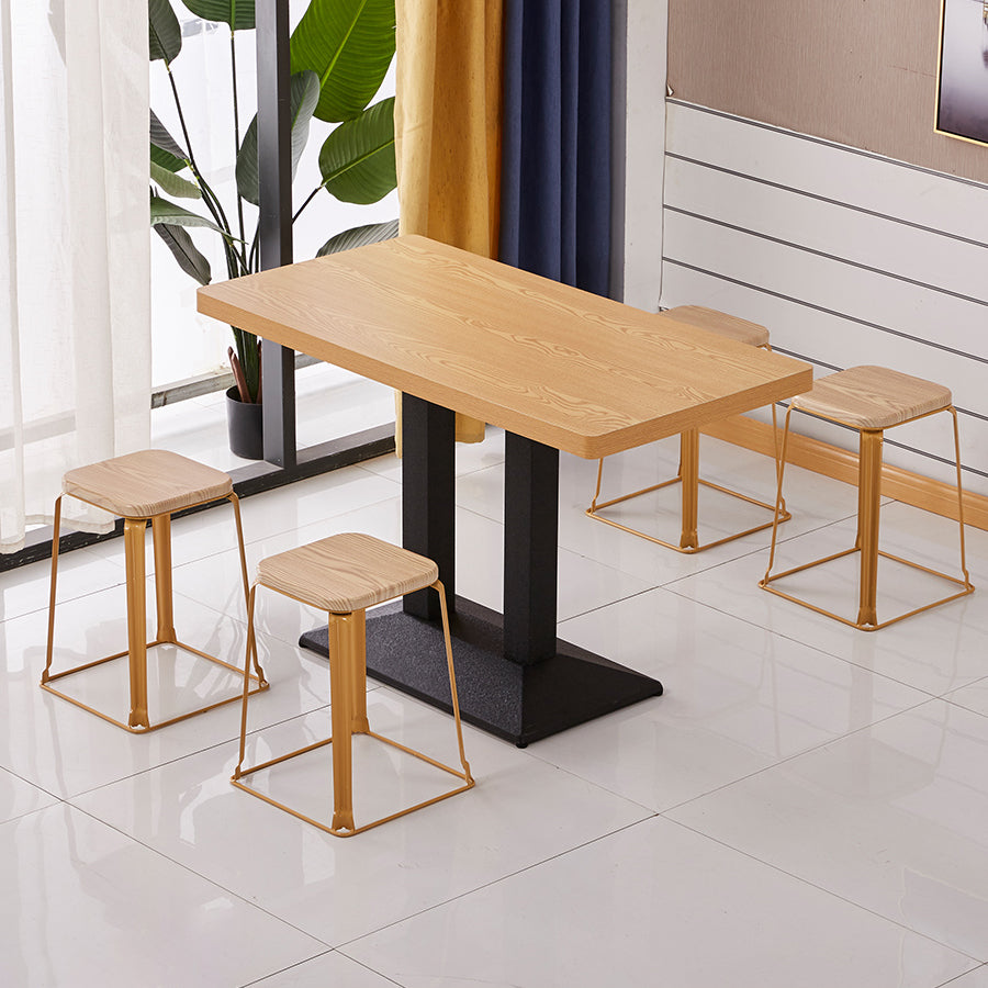 Modern Wooden Dining Room Table with Metal Legs for Living Room