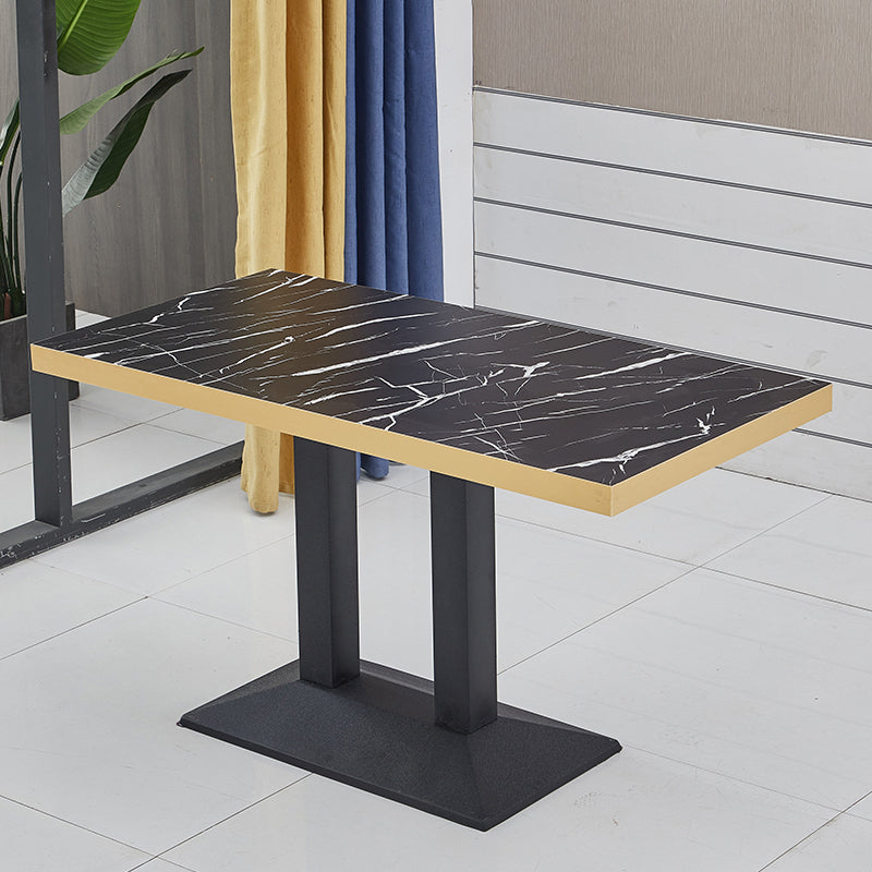 Modern Wooden Dining Room Table with Metal Legs for Living Room