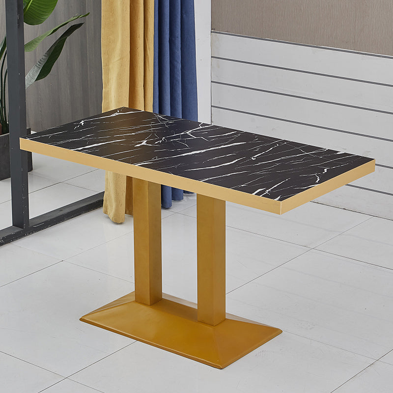 Modern Wooden Dining Room Table with Metal Legs for Living Room