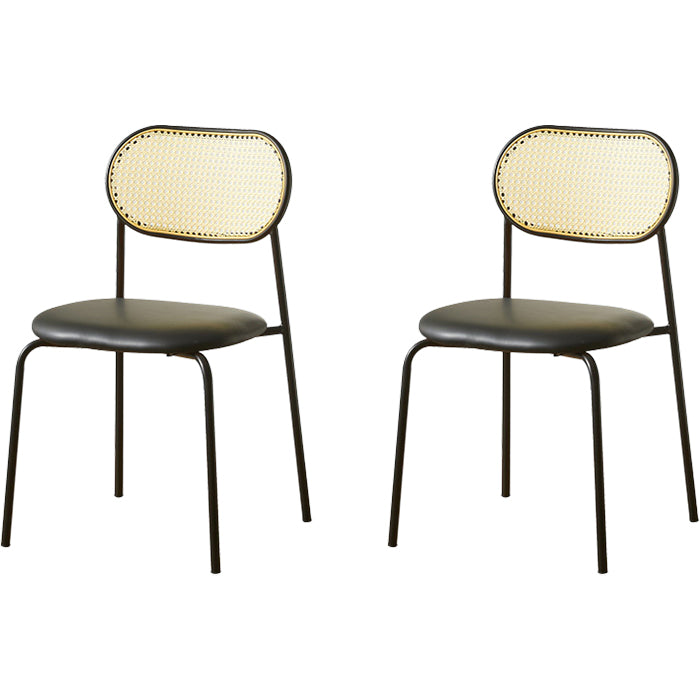 Industrial Style Open Back Upholstered Home Dining Side Chair
