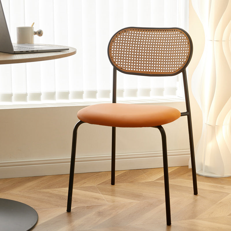 Industrial Style Open Back Upholstered Home Dining Side Chair