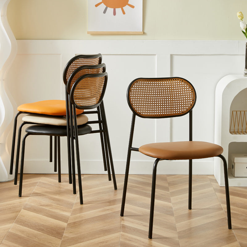 Industrial Style Open Back Upholstered Home Dining Side Chair