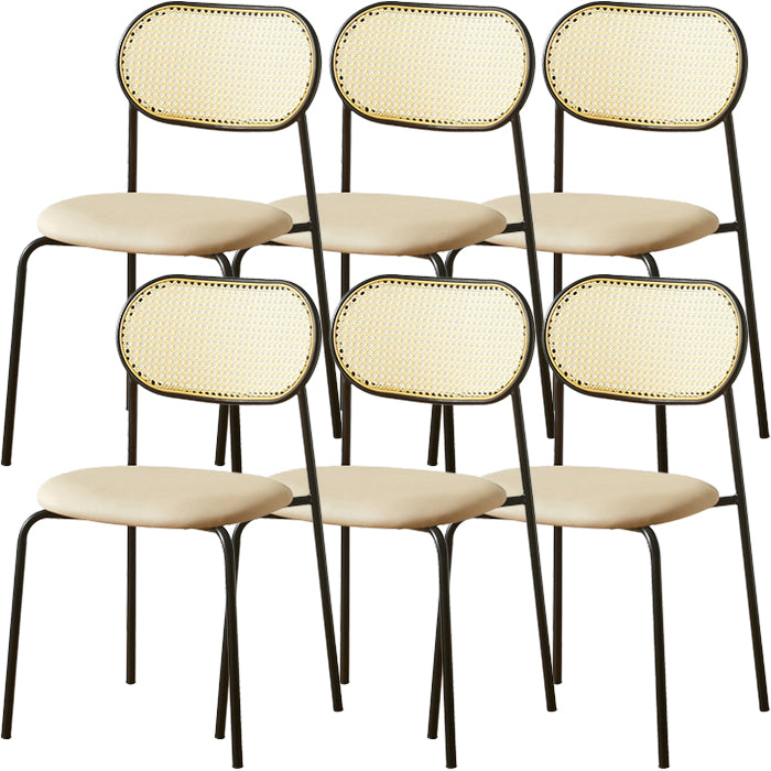 Industrial Style Open Back Upholstered Home Dining Side Chair